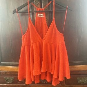 UO Orange 70s 🍑🌻 Babydoll Halter Top